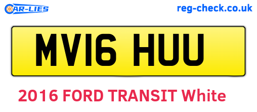 MV16HUU are the vehicle registration plates.