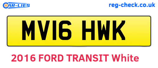MV16HWK are the vehicle registration plates.