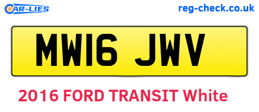 MW16JWV are the vehicle registration plates.