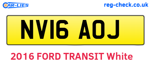NV16AOJ are the vehicle registration plates.