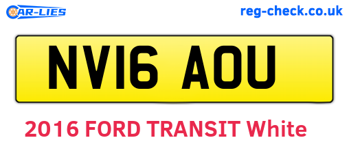 NV16AOU are the vehicle registration plates.