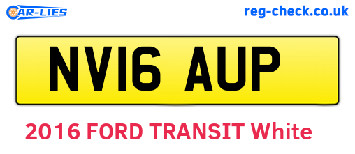 NV16AUP are the vehicle registration plates.