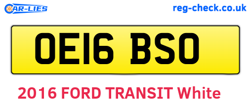 OE16BSO are the vehicle registration plates.