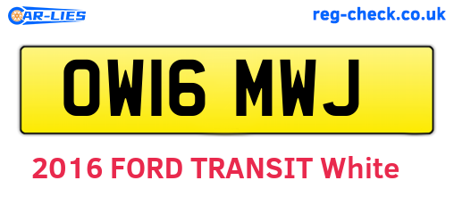 OW16MWJ are the vehicle registration plates.