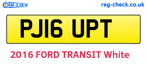 PJ16UPT are the vehicle registration plates.