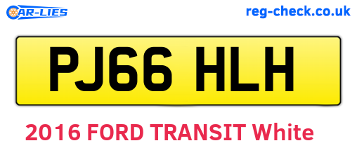 PJ66HLH are the vehicle registration plates.