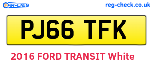 PJ66TFK are the vehicle registration plates.