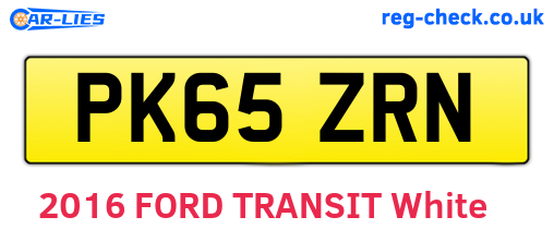 PK65ZRN are the vehicle registration plates.