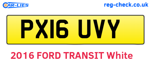 PX16UVY are the vehicle registration plates.