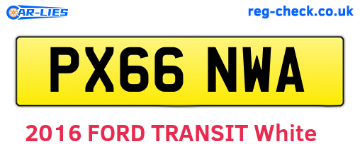 PX66NWA are the vehicle registration plates.