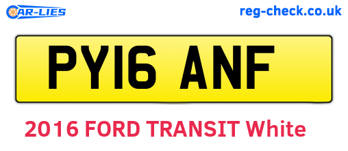 PY16ANF are the vehicle registration plates.
