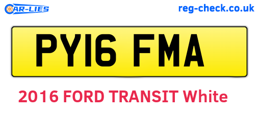 PY16FMA are the vehicle registration plates.