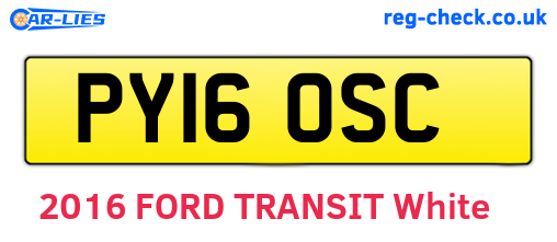 PY16OSC are the vehicle registration plates.