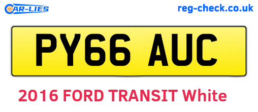 PY66AUC are the vehicle registration plates.