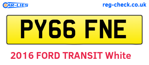 PY66FNE are the vehicle registration plates.