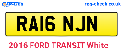 RA16NJN are the vehicle registration plates.