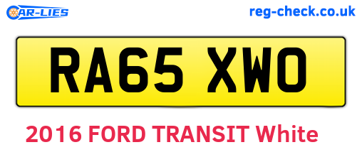 RA65XWO are the vehicle registration plates.