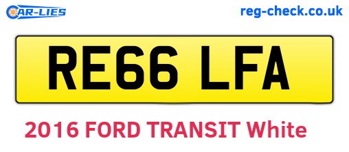 RE66LFA are the vehicle registration plates.