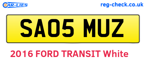 SA05MUZ are the vehicle registration plates.