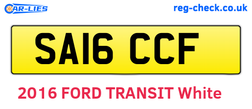 SA16CCF are the vehicle registration plates.