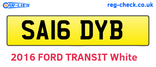 SA16DYB are the vehicle registration plates.