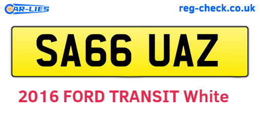 SA66UAZ are the vehicle registration plates.