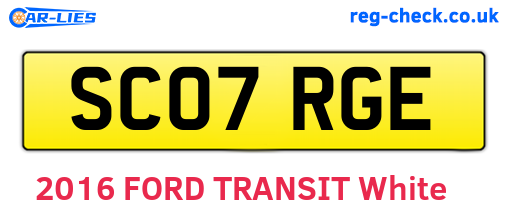 SC07RGE are the vehicle registration plates.