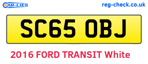 SC65OBJ are the vehicle registration plates.