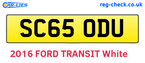 SC65ODU are the vehicle registration plates.