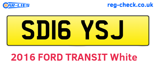 SD16YSJ are the vehicle registration plates.