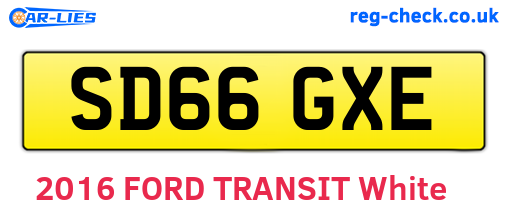 SD66GXE are the vehicle registration plates.
