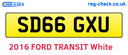 SD66GXU are the vehicle registration plates.