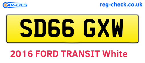 SD66GXW are the vehicle registration plates.