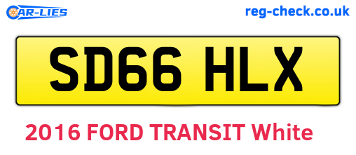 SD66HLX are the vehicle registration plates.