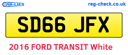 SD66JFX are the vehicle registration plates.