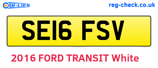 SE16FSV are the vehicle registration plates.