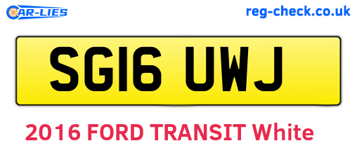 SG16UWJ are the vehicle registration plates.