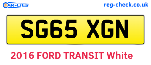SG65XGN are the vehicle registration plates.