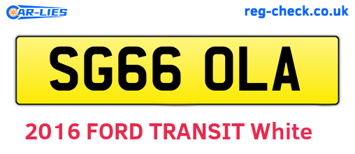 SG66OLA are the vehicle registration plates.