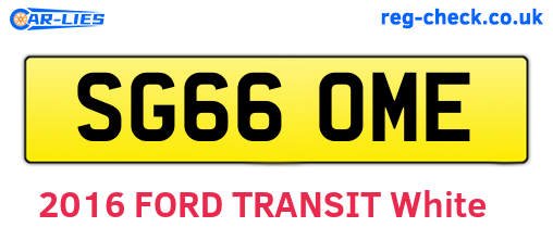 SG66OME are the vehicle registration plates.