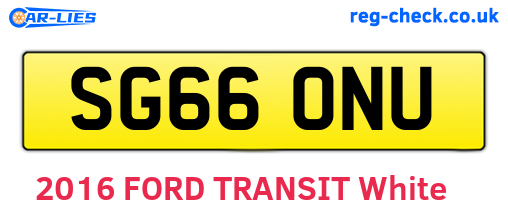 SG66ONU are the vehicle registration plates.