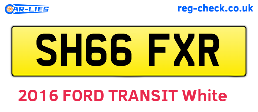 SH66FXR are the vehicle registration plates.