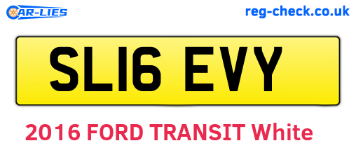 SL16EVY are the vehicle registration plates.