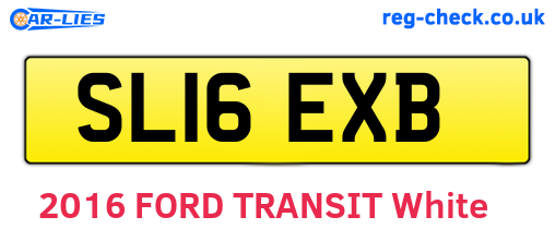 SL16EXB are the vehicle registration plates.