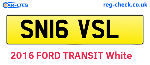 SN16VSL are the vehicle registration plates.