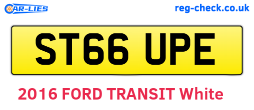 ST66UPE are the vehicle registration plates.