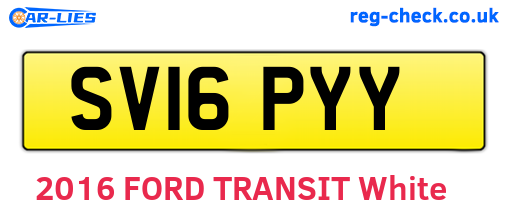 SV16PYY are the vehicle registration plates.