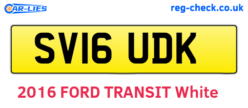 SV16UDK are the vehicle registration plates.
