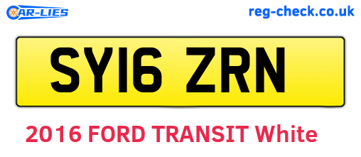 SY16ZRN are the vehicle registration plates.