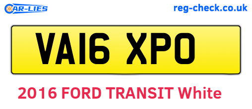 VA16XPO are the vehicle registration plates.
